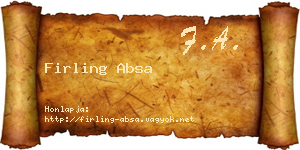 Firling Absa névjegykártya